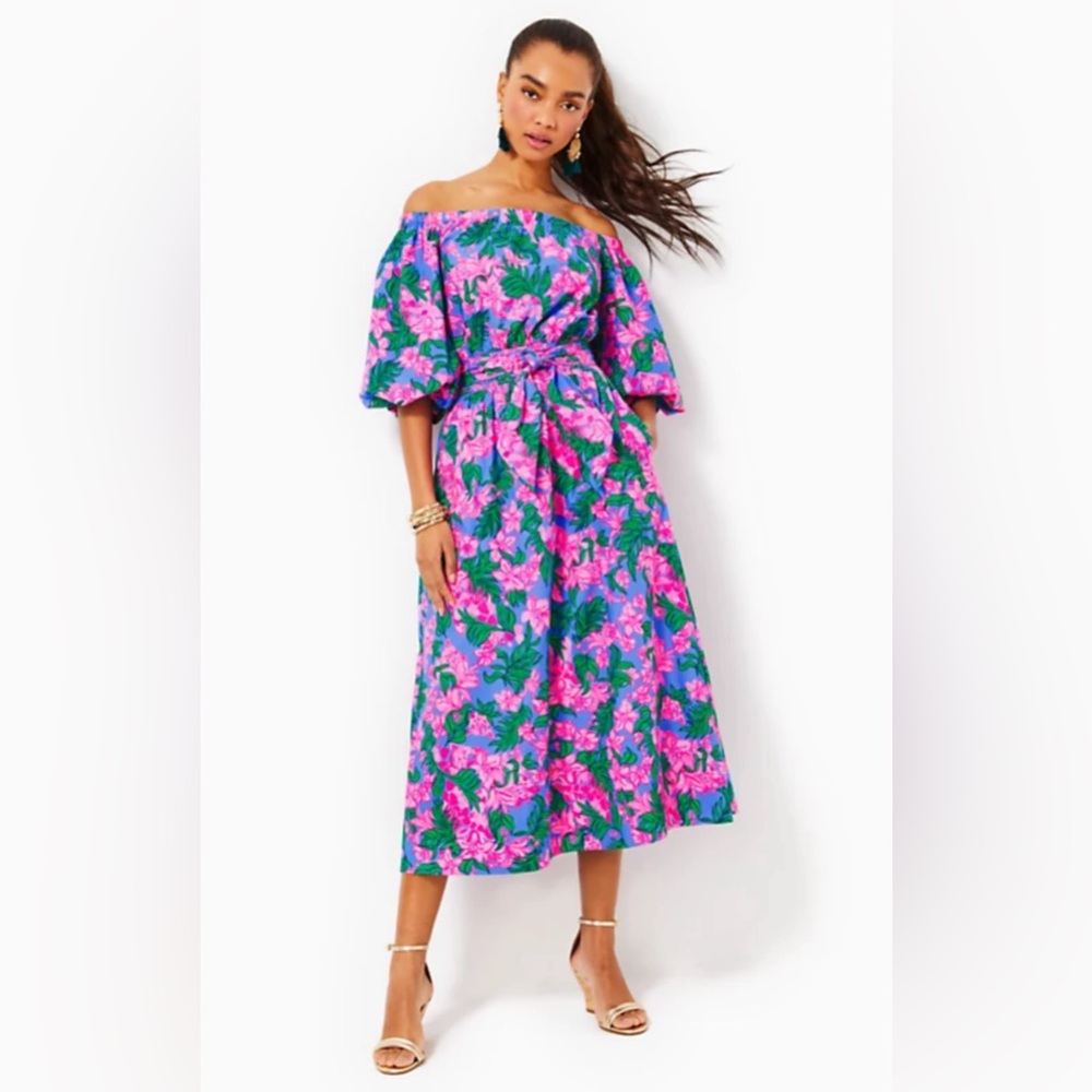 Lilly Pulitzer - Shawnlee Midi Dress - Safari Sunset - Size Small